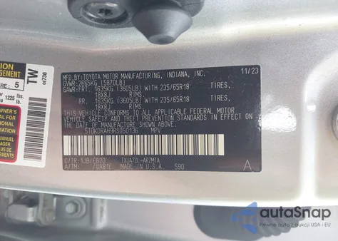 2024 Toyota Highlander Le/Xle/Xse/Limited/Platinum from USA, damaged, VIN 5TDKDRAH9RS050136